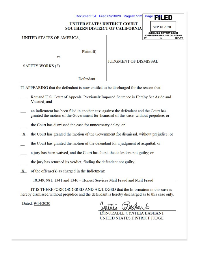 Dr. Stepaniuk Charges Dismissed: Judgment of Dismissal for Safety Works Inc.